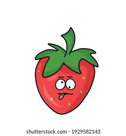 cute character strawberry vector template design illustration
