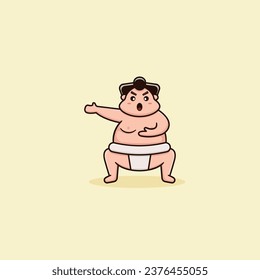 cute character sumo cartoon illustration