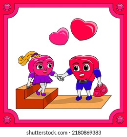 cute character, symbol of love, romance, suitable for banners, children's books, and etc