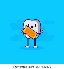 cute character teeth bring gold