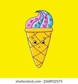 Cute character. Template for your design, books, stickers, cards, posters, clothes. Cartoon style. Isolated on color background. Vector illustration.