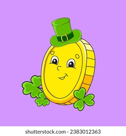 Cute character. Template for your design, books, stickers, cards, posters, clothes. Cartoon style. Isolated on color background. Vector illustration.