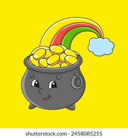 Cute character. Template for your design, books, stickers, cards, posters, clothes. Cartoon style. Isolated on color background. Vector illustration.