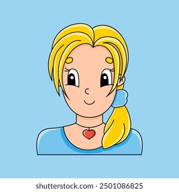 Cute character. Template for your design, books, stickers, cards, posters, clothes. Cartoon . Isolated on color background. Vector illustration.