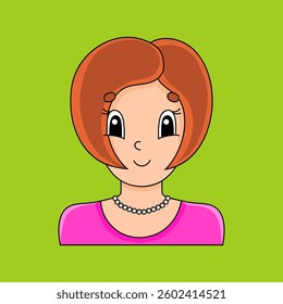 Cute character. Template for your design, books, stickers, cards, posters, clothes. Cartoon . Isolated on color background. Vector illustration.