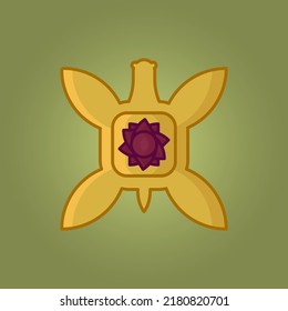 Cute character turtle design logo