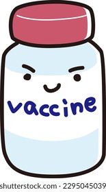 Cute character of vaccine vial