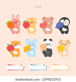 Cute character vector graphic name tag