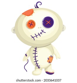 Cute Character Voodoo Doll Costume Halloween Party Image Cartoon Vector