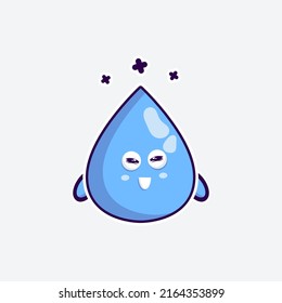 cute character water funny expression very happy in white background