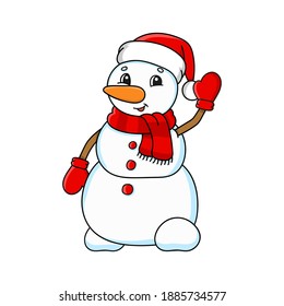 Cute character. Winter theme. Colorful vector illustration. Cartoon style. Isolated on white background. Design element. Template for your design, books, stickers, cards, posters, clothes.