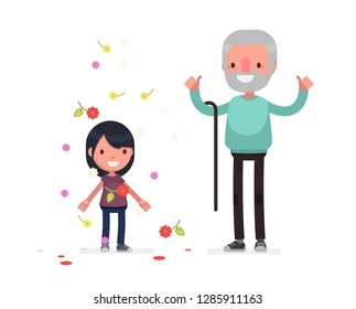 Cute characters celebrating vector illustration