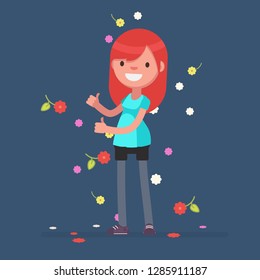 Cute characters celebrating vector illustration