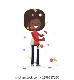 Cute characters celebrating vector illustration