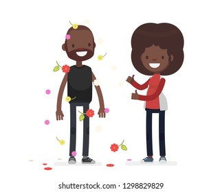 Cute characters celebrating vector illustration