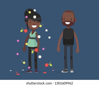 Cute characters celebrating vector illustration