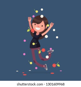 Cute characters celebrating vector illustration