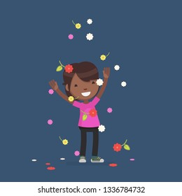 Cute characters celebrating vector illustration