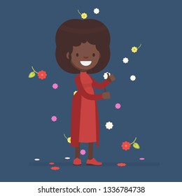 Cute characters celebrating vector illustration