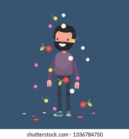 Cute characters celebrating vector illustration