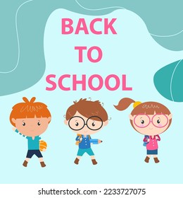 Cute characters and a concept of education for back to school