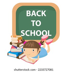 Cute characters and a concept of education for back to school