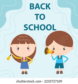 Cute characters and a concept of education for back to school