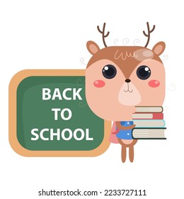 Cute characters and a concept of education for back to school