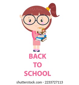 Cute characters and a concept of education for back to school