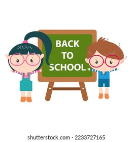 Cute characters and a concept of education for back to school