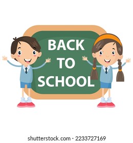 Cute characters and a concept of education for back to school