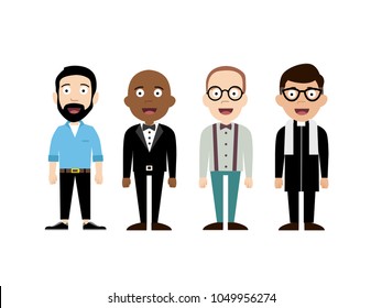 cute characters with different job 