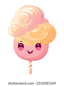 Cute characters enjoy sweet candy lollipops isolated