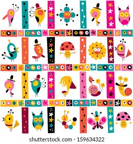cute characters nature pattern