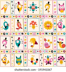 cute characters nature pattern