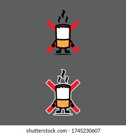 Cute characters with no smoking sign

2 models with basic design and sticker design