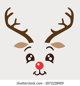 cute charismas reindeer deer head icon