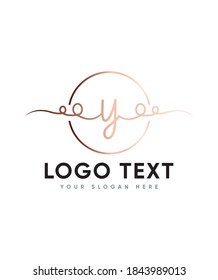 A cute and charming handwritten letter type Y  logo template, Vector logo for business and company identity 