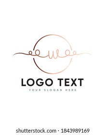 A cute and charming handwritten letter type W  logo template, Vector logo for business and company identity 
