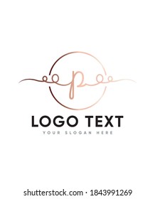 A cute and charming handwritten letter type P  logo template, Vector logo for business and company identity 