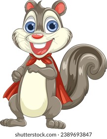 A cute and charming squirrel cartoon character in a vector illustration style