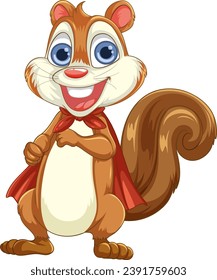 A cute and charming squirrel cartoon character in vector style