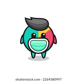 cute chart cartoon wearing a mask , cute style design for t shirt, sticker, logo element