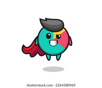 the cute chart character as a flying superhero , cute style design for t shirt, sticker, logo element