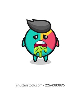 the cute chart character with puke , cute style design for t shirt, sticker, logo element