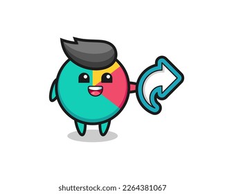 cute chart hold social media share symbol , cute style design for t shirt, sticker, logo element