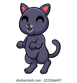 Cute chartreux cat cartoon standing