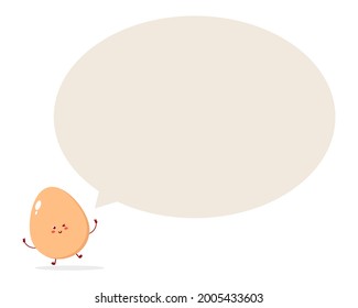 cute chat egg smile character illustration simple