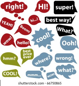 cute chat & idea signs. vector