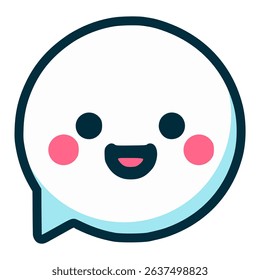 cute chat message cartoon character flat color vector illustration template design